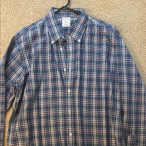 Brooks Brothers Classic Blue Plaid Men's Shirt